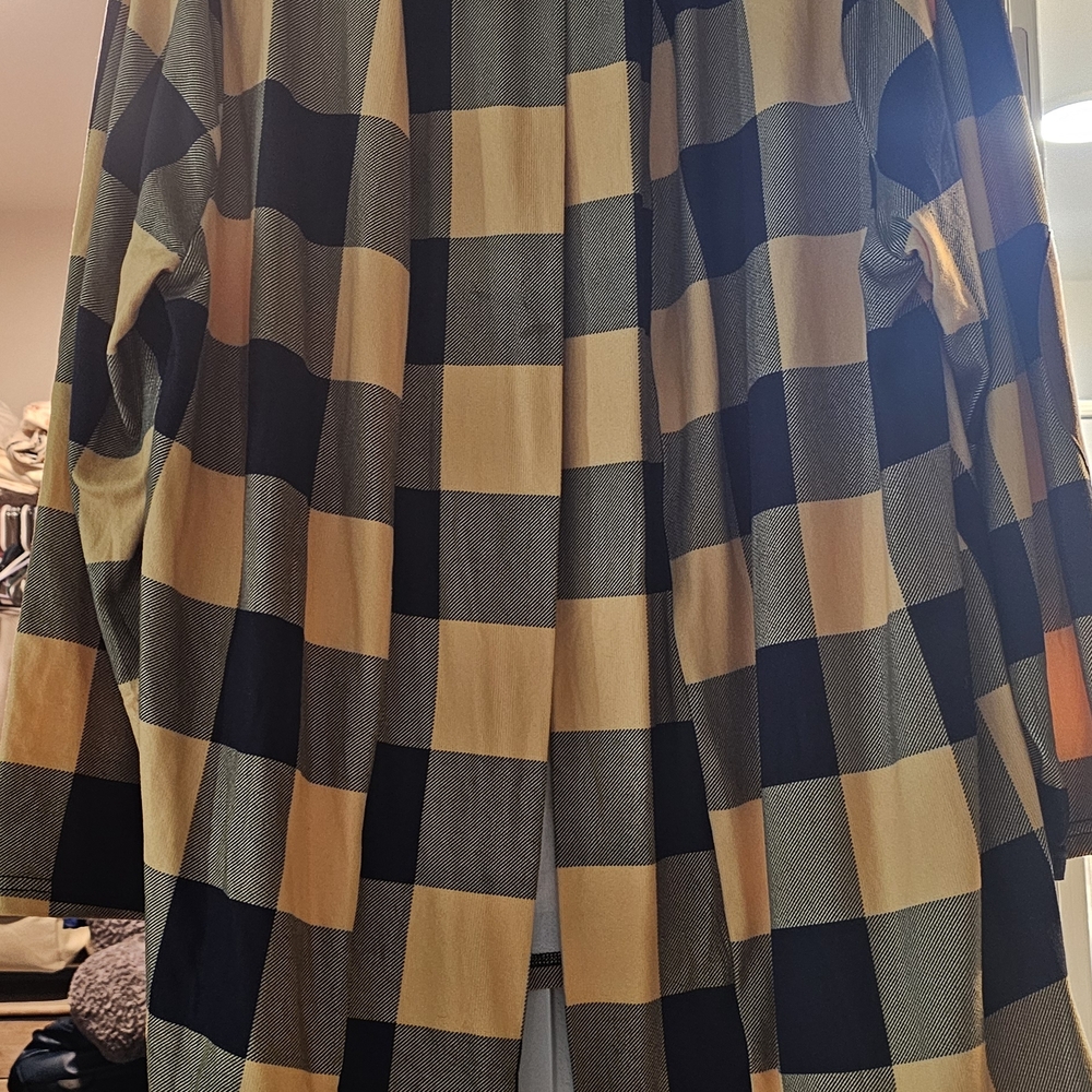Black and Yellow Checkered Cotton Cardigan